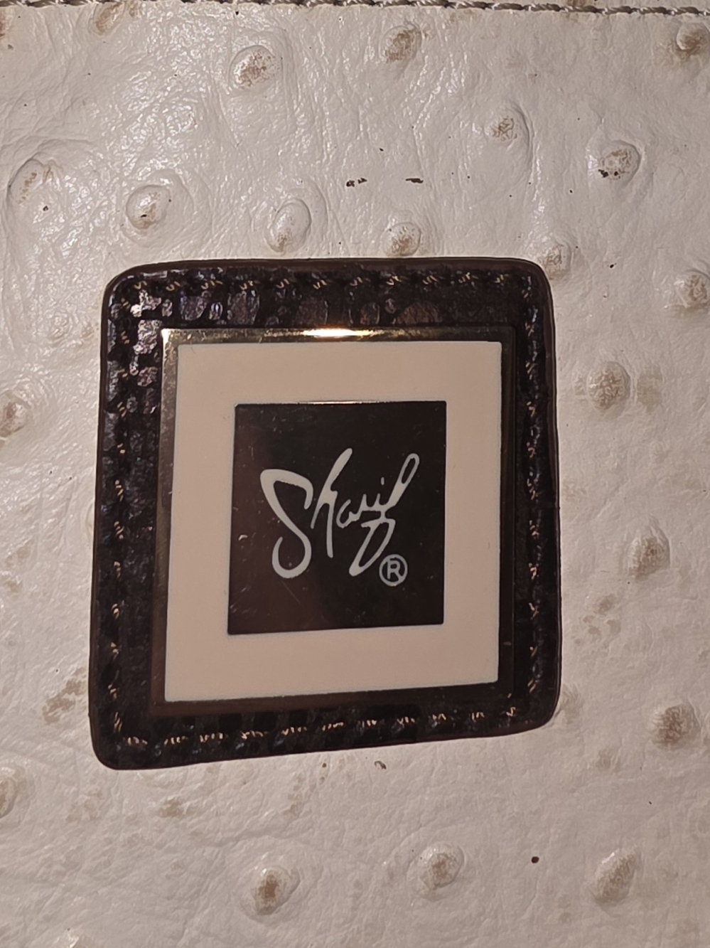 Sharif Cream and Brown Satchel with Heart Charm - Picture 6 of 8
